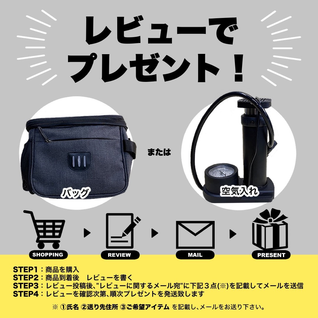電動キックボード レビュー プレゼント バッグ 空気入れ