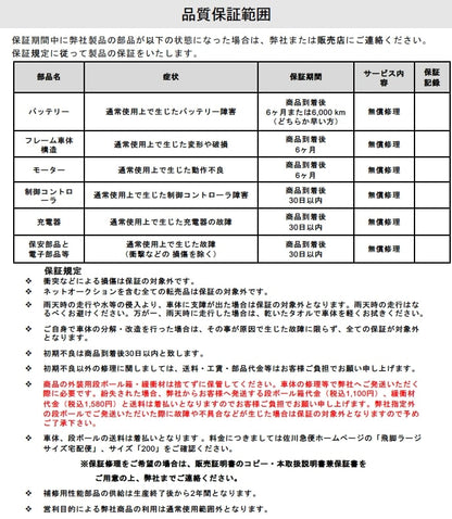 電動キックボード 品質保証
